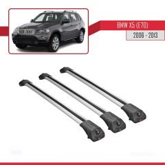 BMW X5 (E70) 2006-2013 Arası ile uyumlu ACE-1 Ara Atkı Tavan Barı GRİ 3 ADET BAR