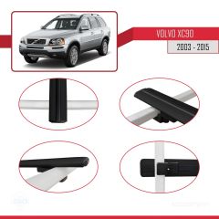 Volvo XC90 2003-2015 Arası ile uyumlu Basic Model Ara Atkı Tavan Barı SİYAH 3 ADET