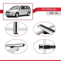 Kia Sedona (VQ) 2006-2014 Arası ile uyumlu Basic Model Ara Atkı Tavan Barı GRİ 3 ADET