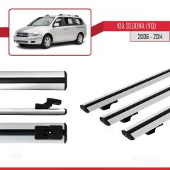 Kia Sedona (VQ) 2006-2014 Arası ile uyumlu Basic Model Ara Atkı Tavan Barı GRİ 3 ADET