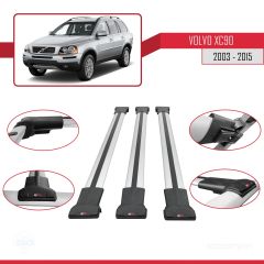 Volvo XC90 2003-2015 Arası ile Uyumlu FLY Model Ara Atkı Tavan Barı GRİ 3 ADET BAR