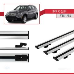 BMW X5 (E70) 2006-2013 Arası ile uyumlu Basic Model Ara Atkı Tavan Barı GRİ 3 ADET