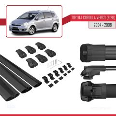 Toyota Corolla Verso (E120) 2004-2008 Arası ile uyumlu ACE-1 Ara Atkı Tavan Barı SİYAH 3 ADET BAR