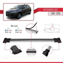Mitsubishi ASX 2010-2023 Arası ile Uyumlu FLY Model Ara Atkı Tavan Barı GRİ