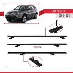 BMW X5 (E70) 2006-2013 Arası ile uyumlu Basic Model Ara Atkı Tavan Barı SİYAH 3 ADET
