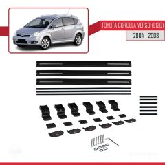 Toyota Corolla Verso (E120) 2004-2008 Arası ile uyumlu Basic Model Ara Atkı Tavan Barı SİYAH 3 ADET
