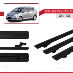 Toyota Corolla Verso (E120) 2004-2008 Arası ile uyumlu Basic Model Ara Atkı Tavan Barı SİYAH 3 ADET
