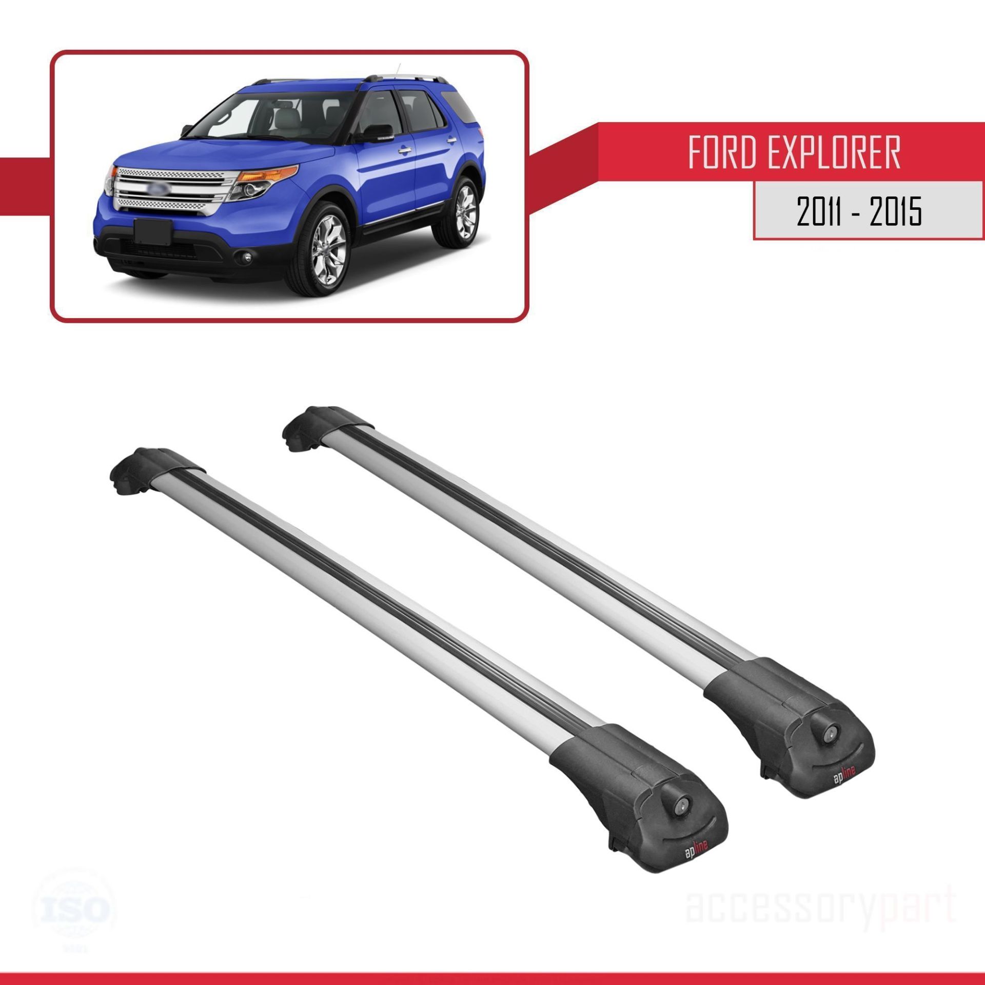 Ford Explorer 2011-2015 Arası ile uyumlu ACE-1 Ara Atkı Tavan Barı GRİ