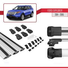 Ford Explorer 2011-2015 Arası ile uyumlu ACE-1 Ara Atkı Tavan Barı GRİ 3 ADET BAR