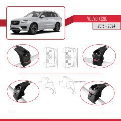 Volvo XC90 2015 ve Sonrası ile uyumlu ACE-2 Ara Atkı Tavan Barı GRİ