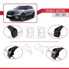 Renault Austral 2022 ve Sonrası ile uyumlu ACE-2 Ara Atkı Tavan Barı SİYAH