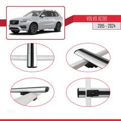 Volvo XC90 2015 ve Sonrası ile uyumlu Basic Model Ara Atkı Tavan Barı GRİ 3 ADET