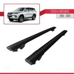Toyota Fortuner (AN160) 2015 ve Sonrası ile uyumlu HOOK Model Anahtar Kilitli Ara Atkı Tavan Barı SİYAH