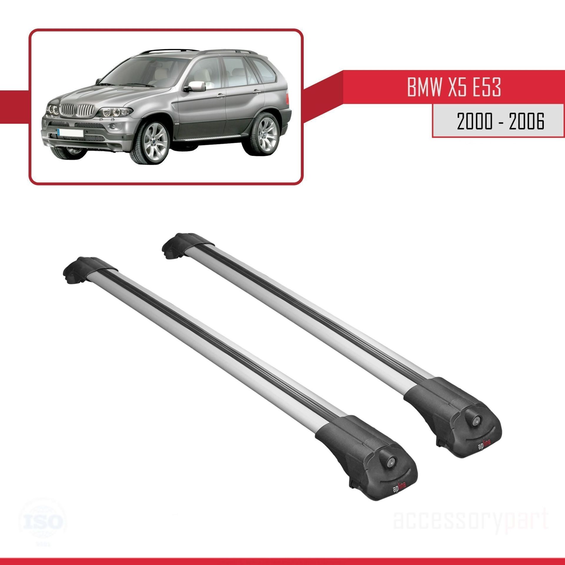 BMW X5 2000-2006 (E53) Arası ile uyumlu ACE-1 Ara Atkı Tavan Barı GRİ
