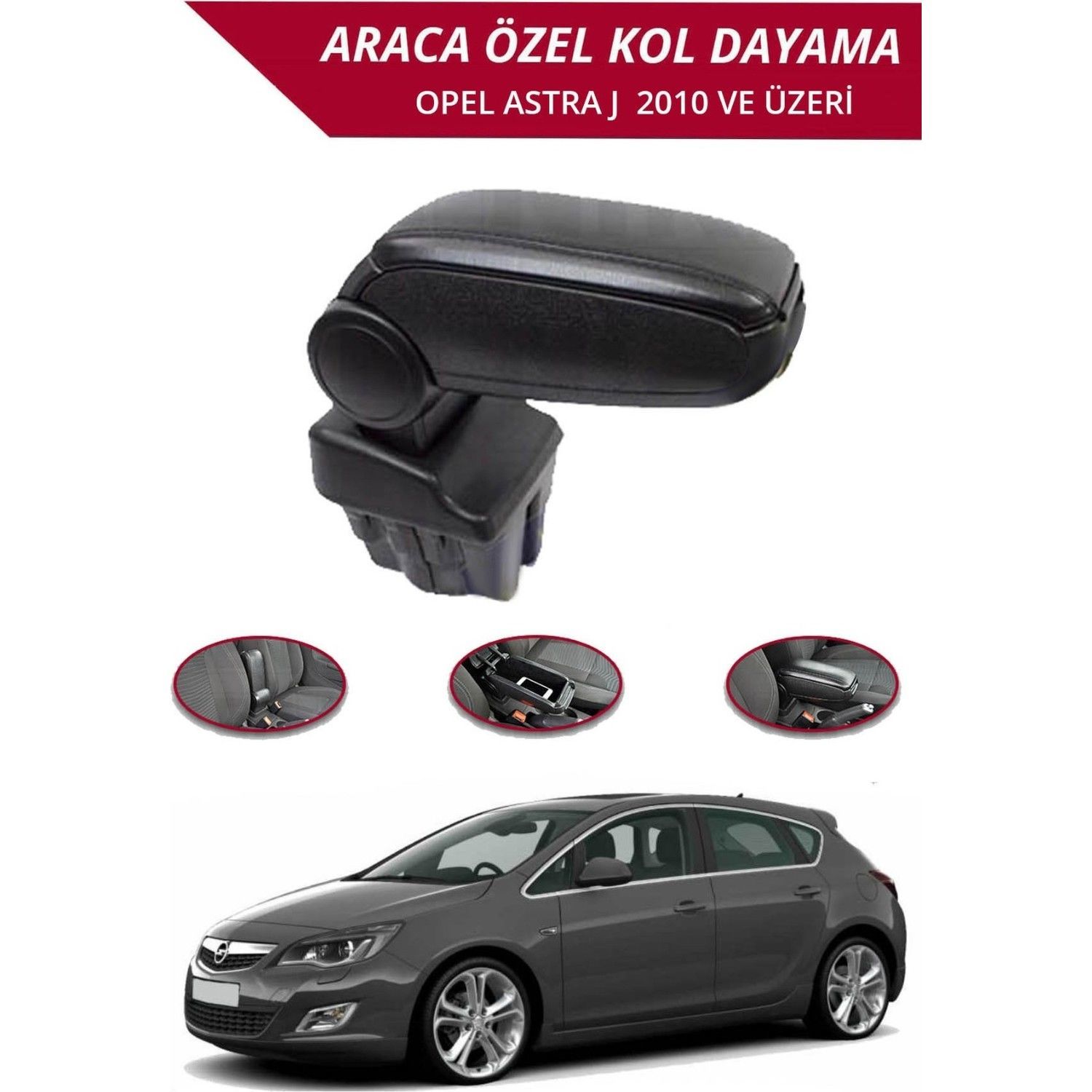 Opel Astra Uyumlu J -2010 Araca Özel Kol Dayama Siyah Niken Parça
