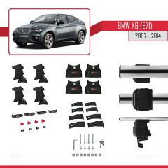 BMW X6 (E71) 2007-2014 Arası ile uyumlu ACE-4 Ara Atkı Tavan Barı GRİ