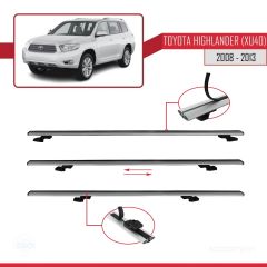 Toyota Highlander (XU40) 2008-2013 Arası ile uyumlu Basic Model Ara Atkı Tavan Barı GRİ 3 ADET