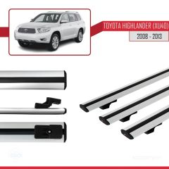 Toyota Highlander (XU40) 2008-2013 Arası ile uyumlu Basic Model Ara Atkı Tavan Barı GRİ 3 ADET