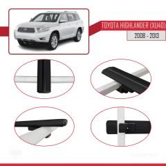 Toyota Highlander (XU40) 2008-2013 Arası ile uyumlu Basic Model Ara Atkı Tavan Barı SİYAH 3 ADET