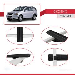 Kia Sorento 2002-2009 Arası ile uyumlu Basic Model Ara Atkı Tavan Barı SİYAH 3 ADET