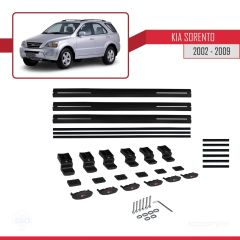 Kia Sorento 2002-2009 Arası ile uyumlu Basic Model Ara Atkı Tavan Barı SİYAH 3 ADET