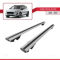 Ford Fiesta ACTİVE 2018-2023 Arası ile uyumlu HOOK Model Anahtar Kilitli Ara Atkı Tavan Barı GRİ