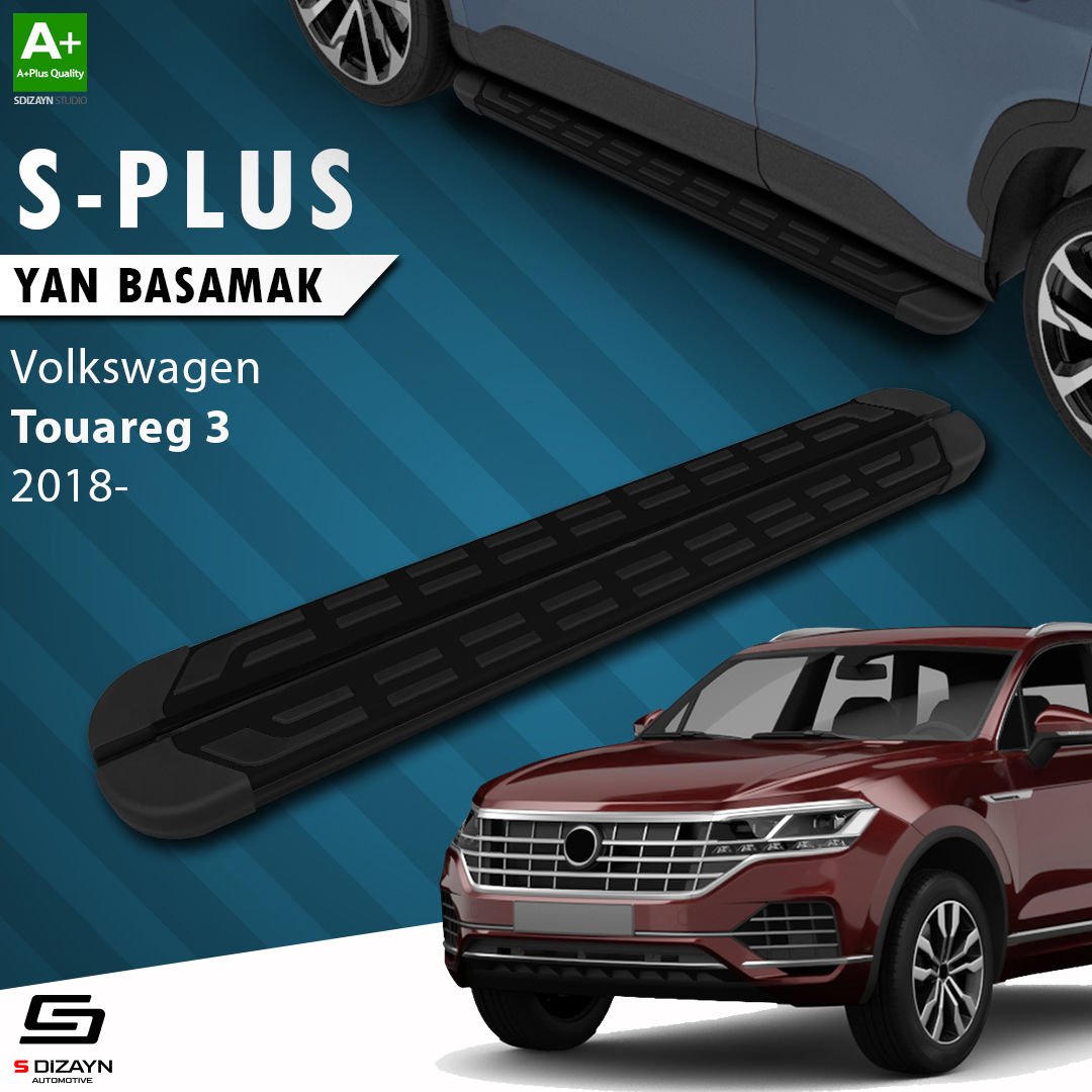 S-Dizayn VW Touareg 3 S-Plus Siyah Yan Basamak 193 Cm Etekli 2018 Üzeri