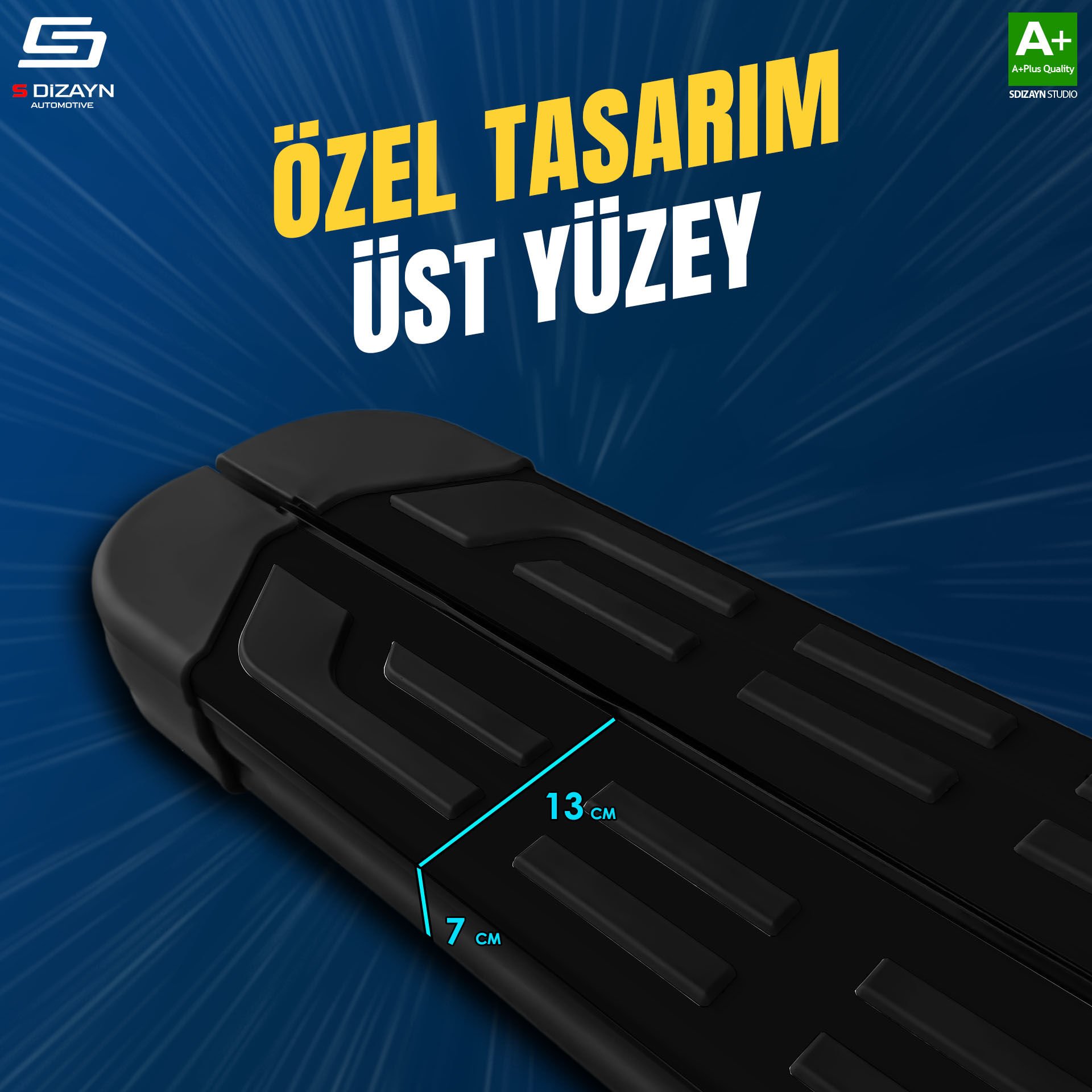 S-Dizayn VW Touareg 3 S-Plus Siyah Yan Basamak 193 Cm Etekli 2018 Üzeri