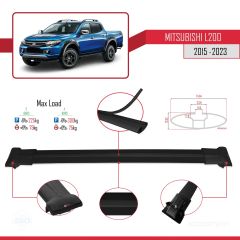 Mitsubishi L200 2015-2023 Arası ile Uyumlu FLY Model Ara Atkı Tavan Barı SİYAH 3 ADET BAR