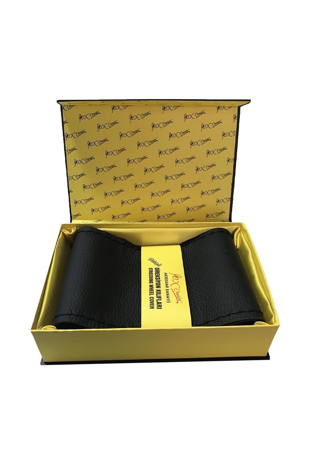 Citroen C4 Cactus Uyumlu Direksiyon Kılıfı Siyah Dikmeli Hakiki Deri Dikişli