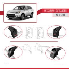 Mitsubishi Outlander (MK3) 2013-2018 Arası ile uyumlu ACE-2 Ara Atkı Tavan Barı GRİ