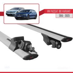 VW Passat B8 Variant 2015-2023 Arası ile uyumlu HOOK Model Anahtar Kilitli Ara Atkı Tavan Barı GRİ