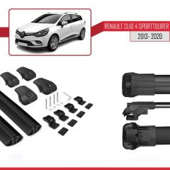 Renault Clio Sport Tourer - SW 2013-2020 Arası ile uyumlu ACE-1 Ara Atkı Tavan Barı SİYAH