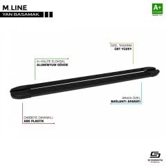 Hyundai Bayon Uyumlu M-Line Siyah Yan Basamak 182 Cm 2021 Üzeri