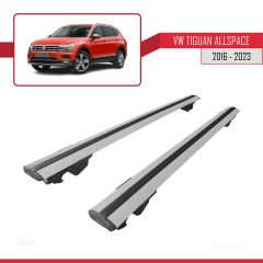 VW Tiguan Allspace 2016-2023 Arası ile uyumlu HOOK Model Anahtar Kilitli Ara Atkı Tavan Barı GRİ