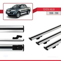 Toyota Hilux 2006-2016 Arası ile uyumlu Basic Model Ara Atkı Tavan Barı GRİ 3 ADET