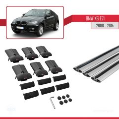 BMW X6 2008-2014 Arası ile Uyumlu FLY Model Ara Atkı Tavan Barı GRİ 3 ADET BAR