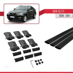 BMW X6 2008-2014 Arası ile Uyumlu FLY Model Ara Atkı Tavan Barı SİYAH 3 ADET BAR
