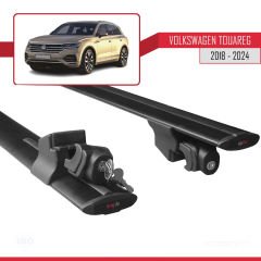 VW Touareg 2018 ve Sonrası ile uyumlu HOOK Model Anahtar Kilitli Ara Atkı Tavan Barı SİYAH