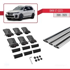 BMW X7 (G07) 2019 Arası ile Uyumlu FLY Model Ara Atkı Tavan Barı GRİ 3 ADET BAR