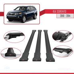 Kia Sorento 2010-2014 Arası ile Uyumlu FLY Model Ara Atkı Tavan Barı SİYAH 3 ADET BAR