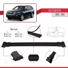 Kia Sorento 2010-2014 Arası ile Uyumlu FLY Model Ara Atkı Tavan Barı SİYAH 3 ADET BAR