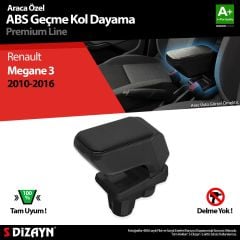 Renault Megane Uyumlu 3 Kol Dayama Kolçak Geçmeli ABS Siyah 2010-2016 A+Kalite Parça