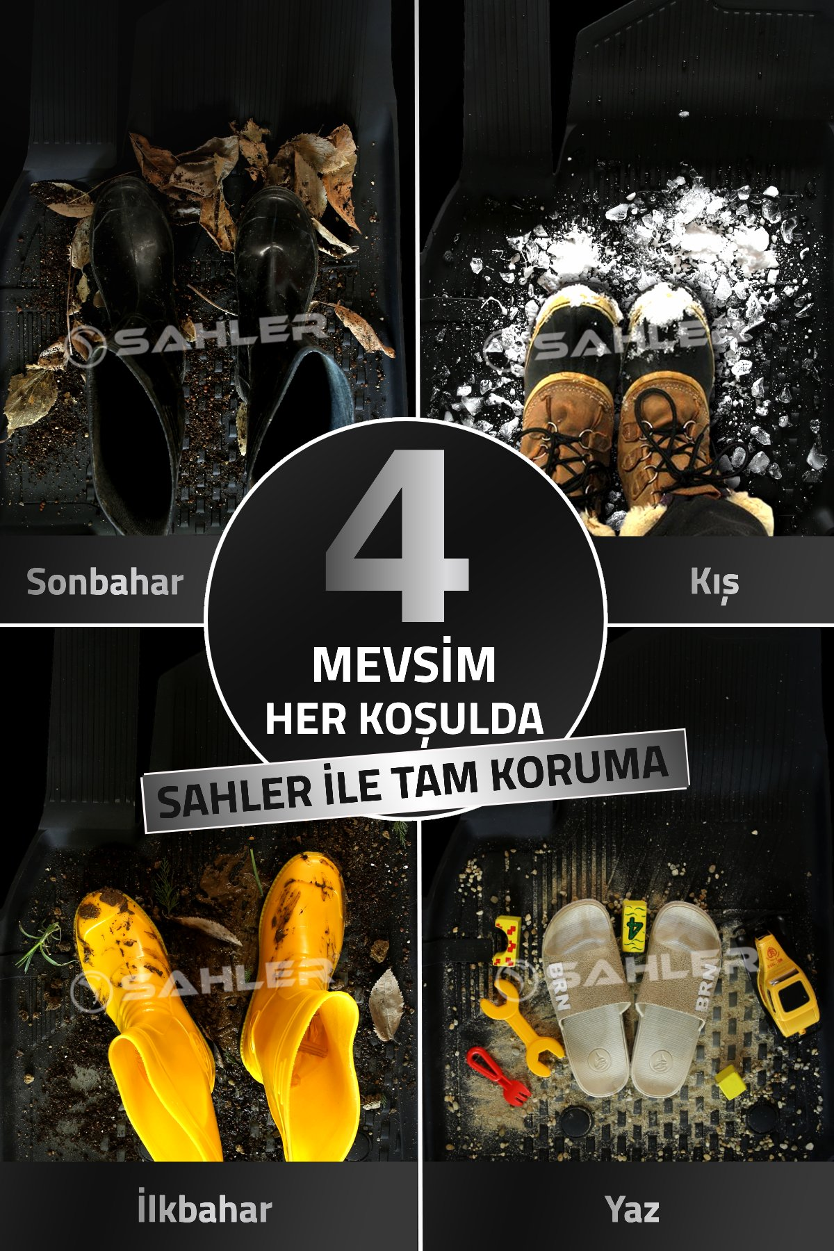 Toyota Camry 2017-2023 Uyumlu SAHLER Araca Özel Bej 4.5D Havuzlu Oto Paspas