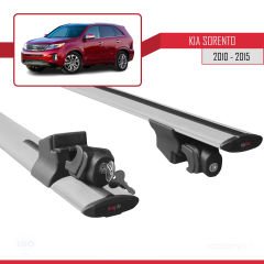 Kia Sorento 2010-2015 Arası ile uyumlu HOOK Model Anahtar Kilitli Ara Atkı Tavan Barı GRİ