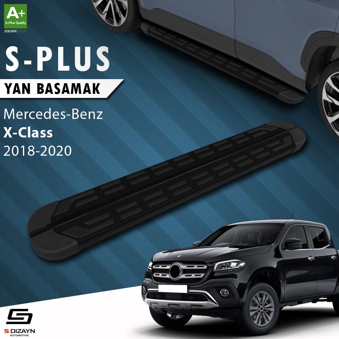 S-Dizayn Mercedes X-Class S-Plus Siyah Yan Basamak 203 Cm 2018-2020