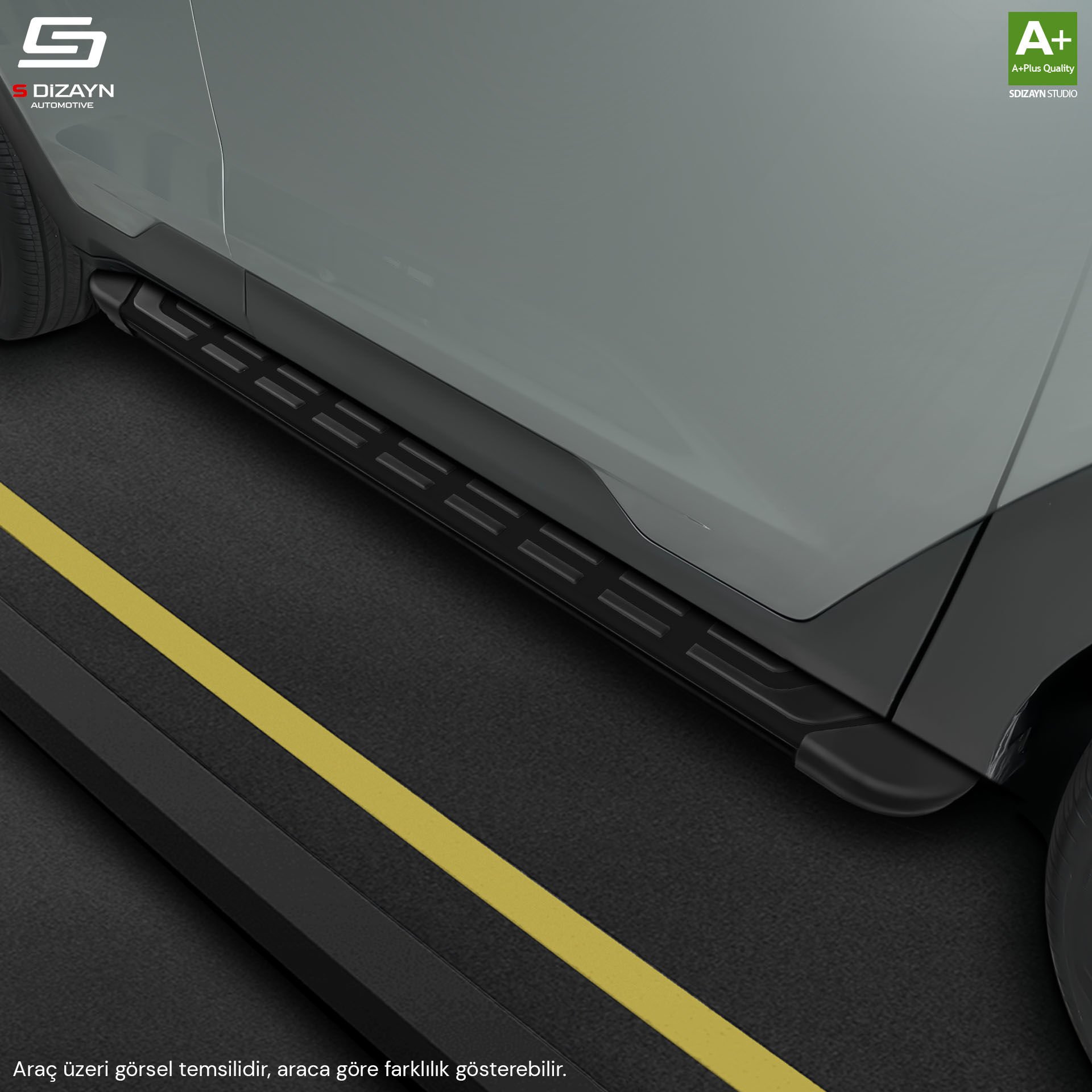 S-Dizayn Mercedes X-Class S-Plus Siyah Yan Basamak 203 Cm 2018-2020