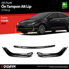 Toyota Corolla Uyumlu ABS Plastik Ön Tampon Alt Lip 3 Parça. 2019 Üzeri A+Kalite Parça