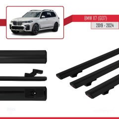 BMW X7 (G07) 2019 ve Sonrası ile uyumlu Basic Model Ara Atkı Tavan Barı SİYAH 3 ADET
