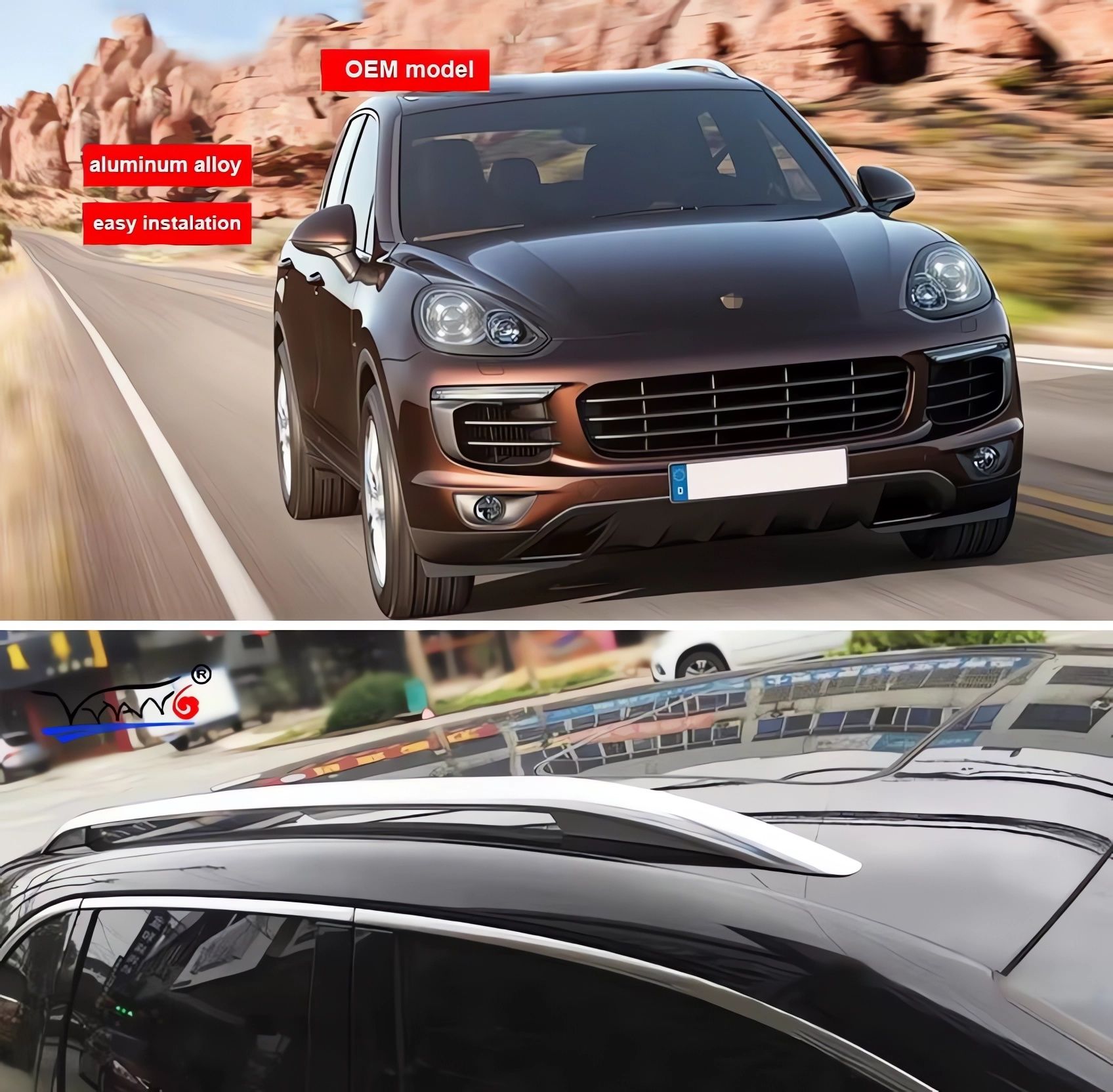Porsche Macan 2014 ve Sonrası OEM Tavan Çıtası Silver (ithal)